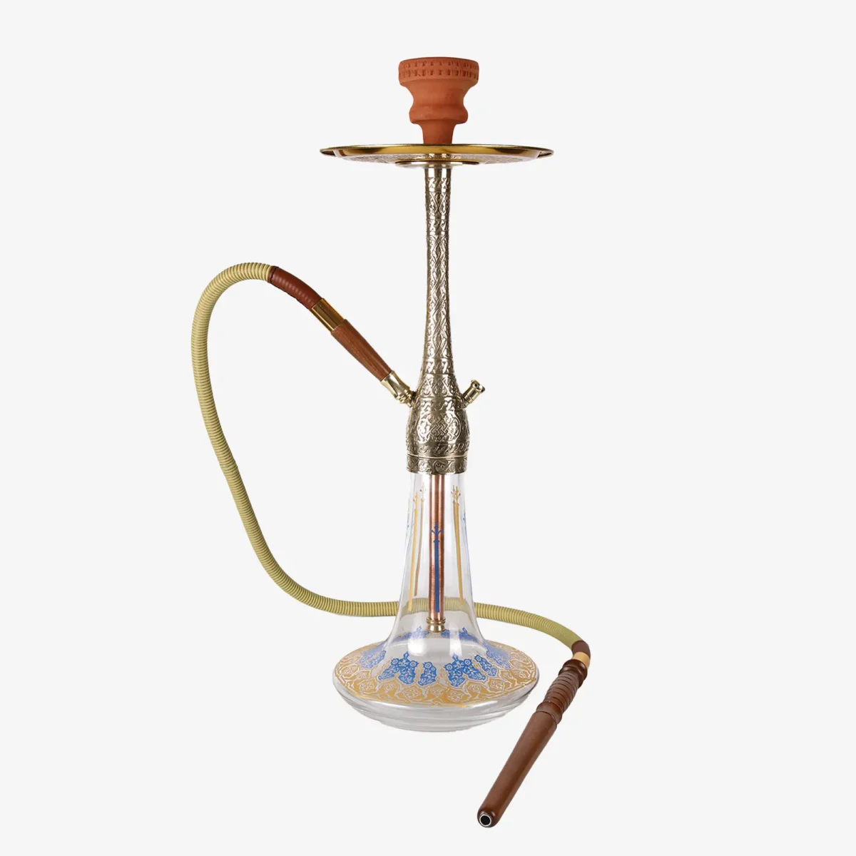 hookah vidali yaldizli siseli kahveci nargile takimi