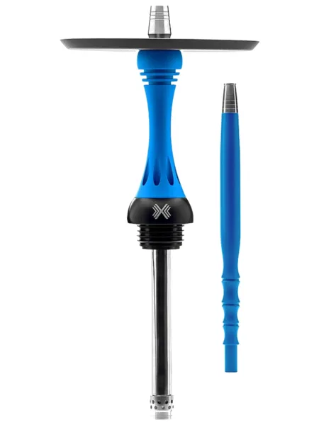 Alpha Hookah Model X Blue Matte Rus nargile takımı – mavi gövde görünümü