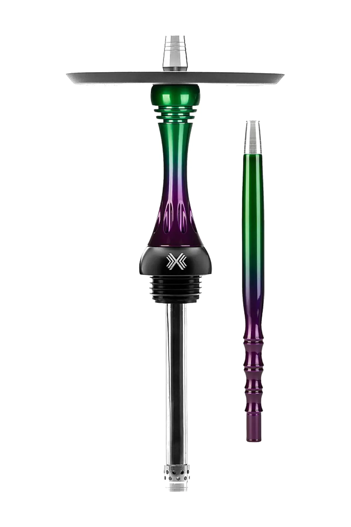 Alpha Hookah Model X Force Candy Rus nargile takımı – yeşil ve mor gövde ile uyumlu ağızlık