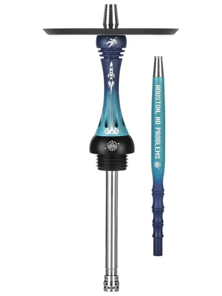 Alpha Hookah Model X Houston Rus nargile takımı – lacivert, turkuaz gövde görünümü