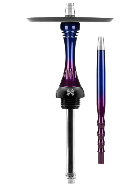 Alpha Hookah Model X Midnight Candy Rus nargile takımı – lacivert, mor gövde görünümü