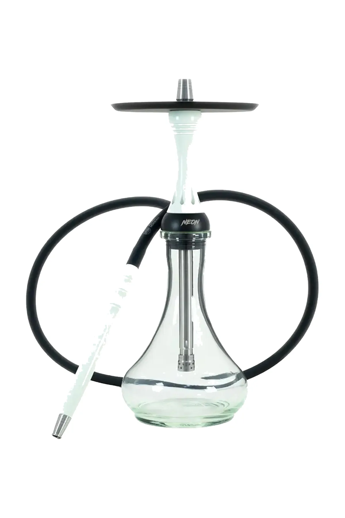 Alpha Hookah Model X Neon Rus nargile takımı – beyaz gövde görünümü