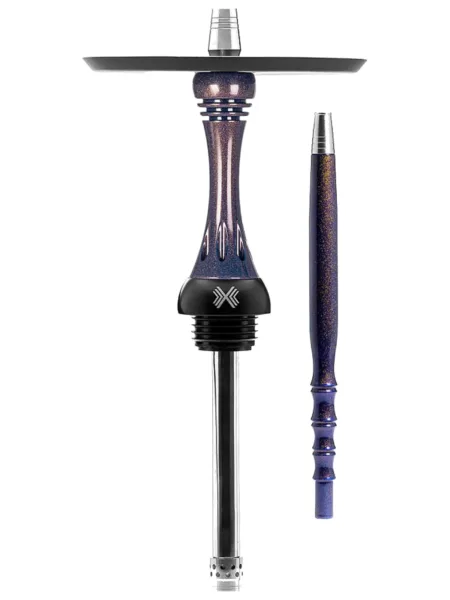 Alpha Hookah Model X Space Rus nargile takımı – mor, lacivert gövde görünümü