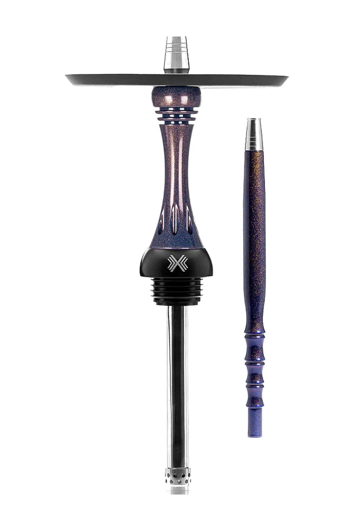Alpha Hookah Model X Space Rus nargile takımı – mor, lacivert gövde görünümü