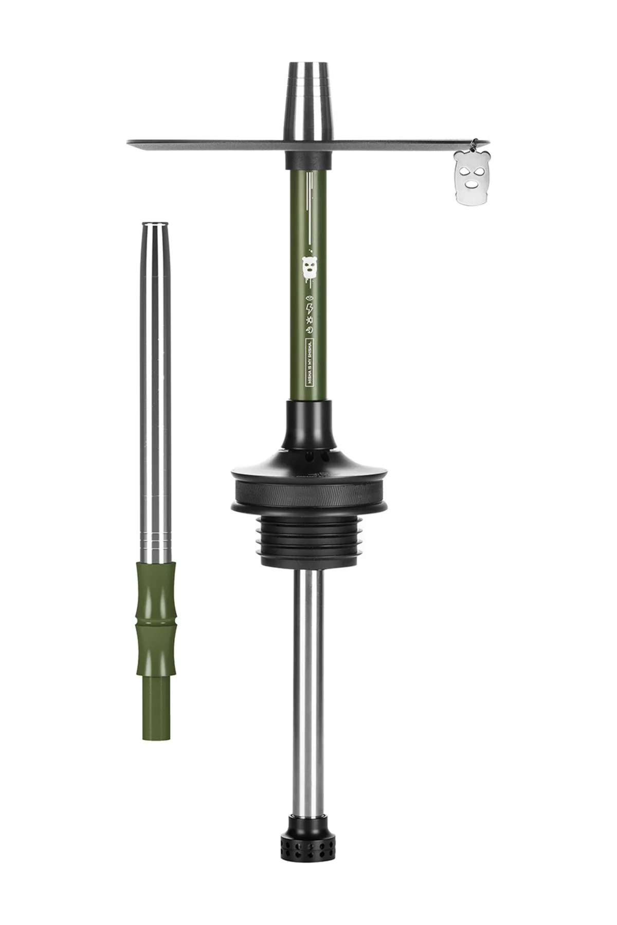 Alpha Hookah Rebel Extra Virgin nargile takımı – yeşil tonlu görünüm