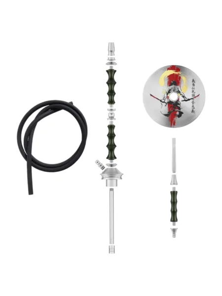 Japona Hookah Sensei nargile takımı – yeşil, gümüş renkli görünüm