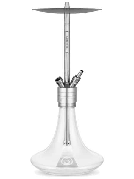 Steamulation Pro X III (Kutusuz) nargile takımı – gümüş, şeffaf renkli görünüm