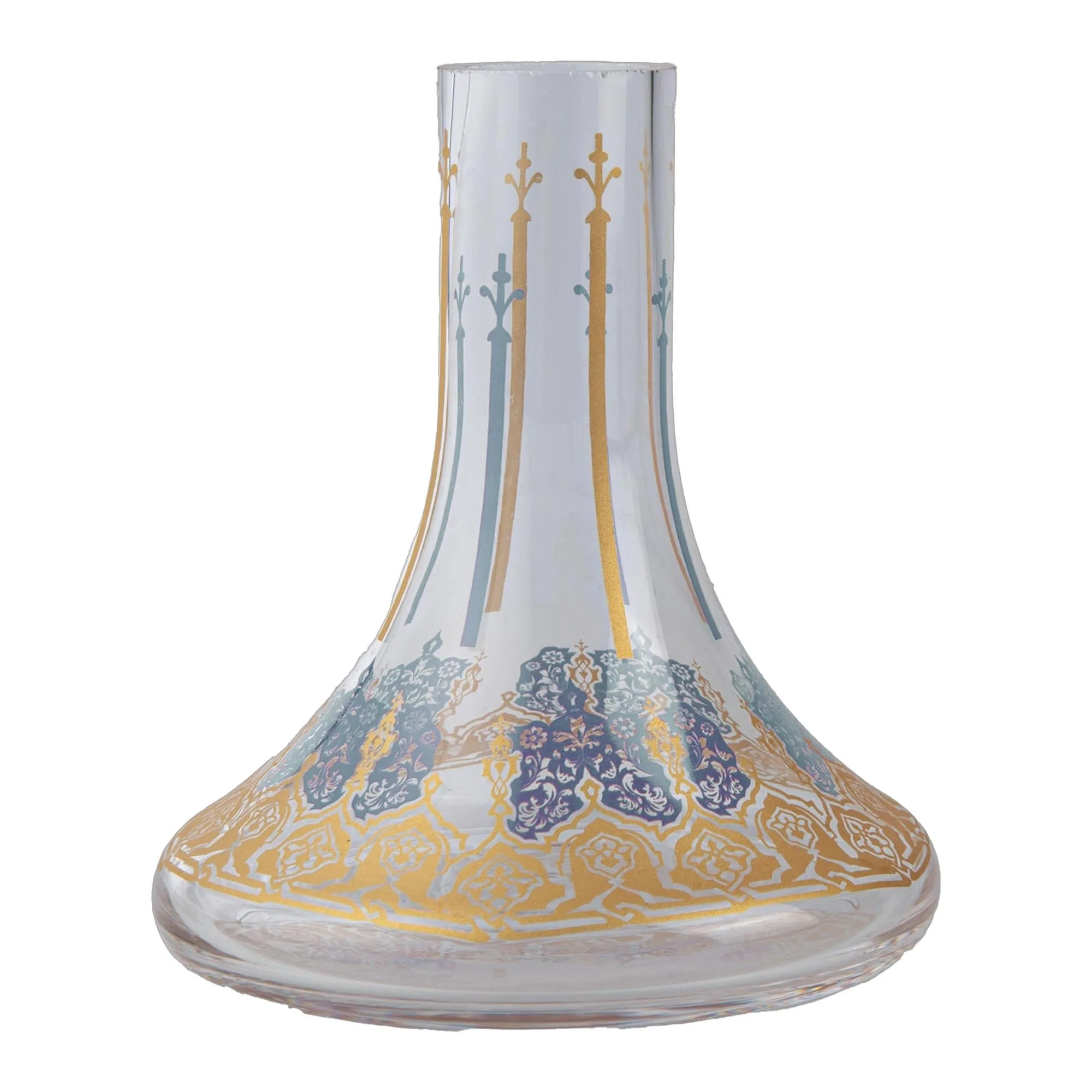 Small Gold-Trimmed Droplet Bottle, Blue