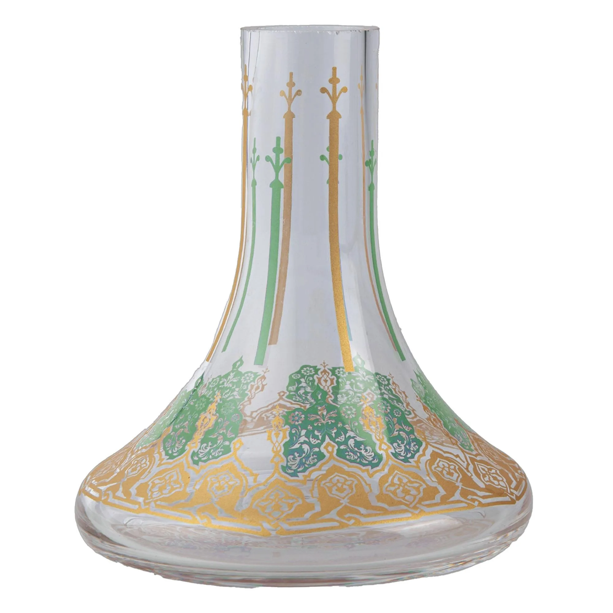 Small Gold-Trimmed Droplet Bottle, Green
