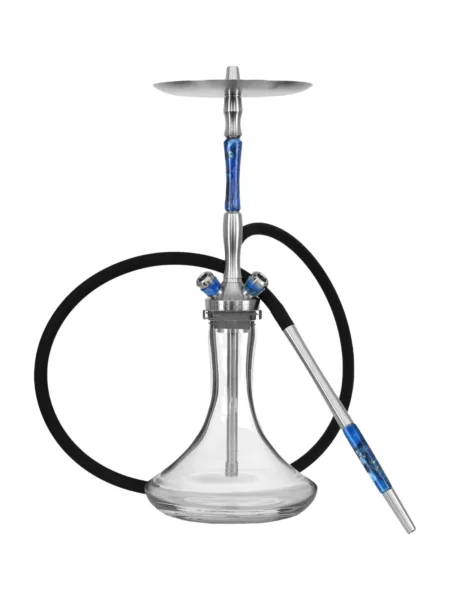 Union Hookah Fibonacci Rus nargile takımı – mavi, gümüş gövde görünümü