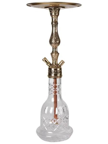 YT Shisha 2. Kalite Vidalı Kahveci No 2, gold, şeffaf renkli nargile