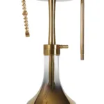 YT Shisha BALLI 2 Titanyum Gold Nargile Takımı, gold renkli gövde ve cam şişe görünümü