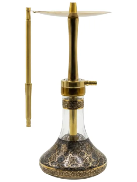 YT Shisha Ballı Selçuklu Yıldızı, gold, siyah renkli nargile