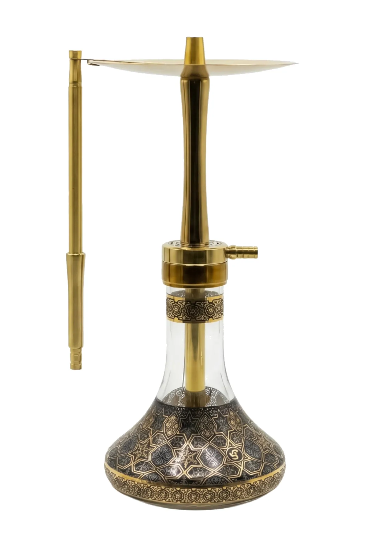 YT Shisha Ballı Selçuklu Yıldızı, gold, siyah renkli nargile
