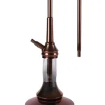 YT Shisha Bullet Titanyum Cherry Nargile Takımı, bakır, bordo renkli gövde ve cam şişe görünümü
