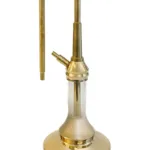 YT Shisha Bullet Titanyum Gold Nargile Takımı, gold renkli gövde ve cam şişe görünümü