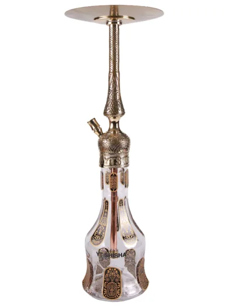 YT Shisha Classic 67 Yaldızlı Siyah, siyah, gold, şeffaf renkli nargile