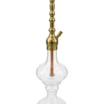 YT Shisha Elize Puff Nargile Takımı, gold, şeffaf renkli gövde ve cam şişe görünümü