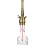 YT Shisha HOOKAH Vidalı Kahveci Nargile Takımı, gold, şeffaf renkli gövde ve cam şişe görünümü