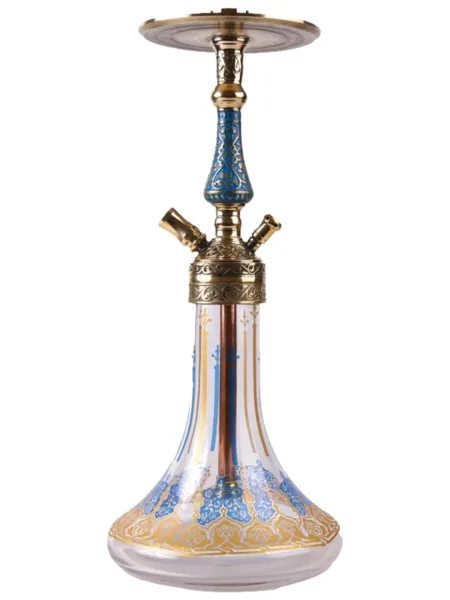 YT Shisha Hürrem Kahveci Mavi, mavi, gold, şeffaf renkli nargile