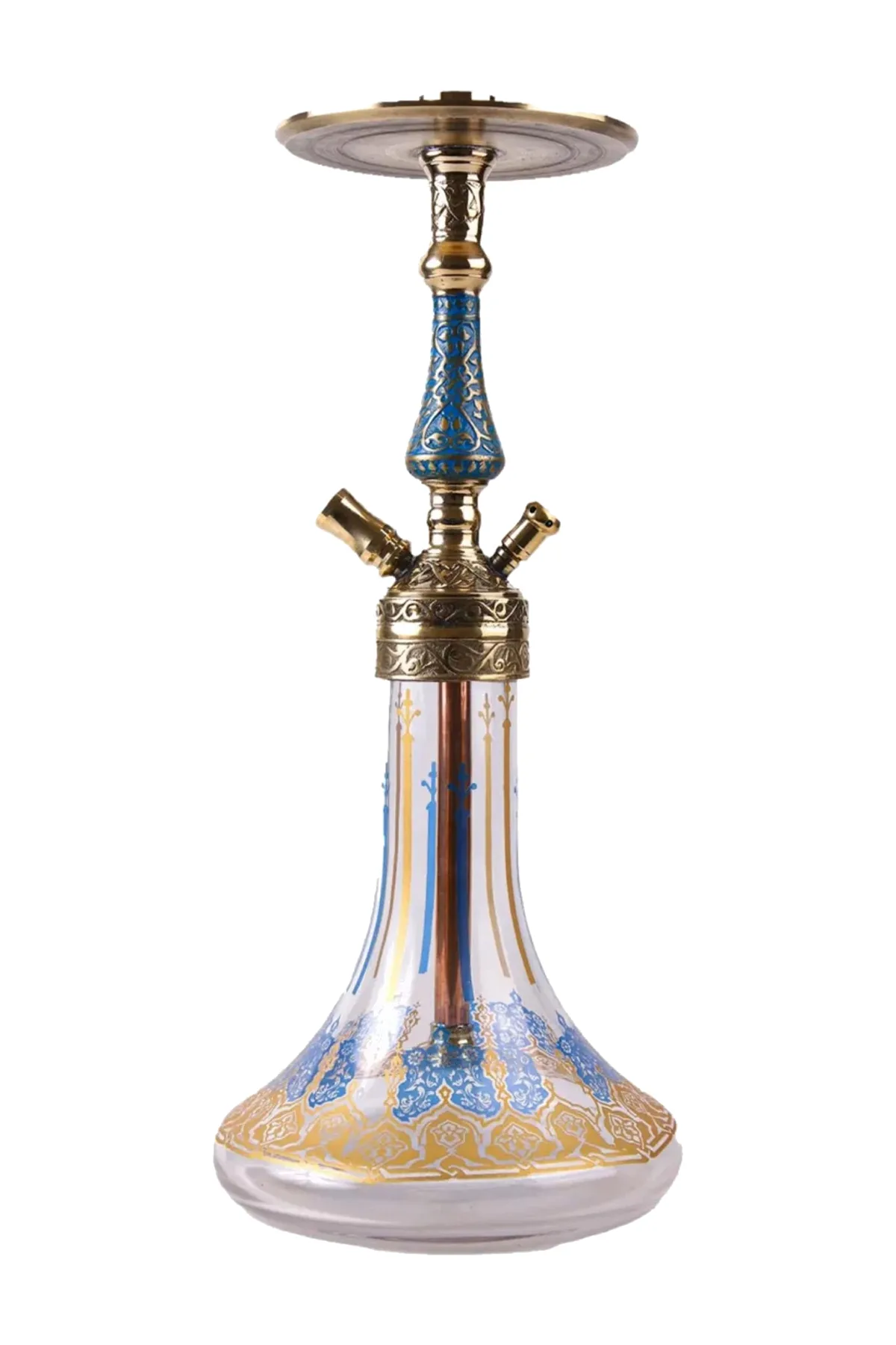 YT Shisha Hürrem Kahveci Mavi, mavi, gold, şeffaf renkli nargile