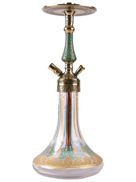 YT Shisha Hürrem Kahveci Yeşil, yeşil, gold, şeffaf renkli nargile