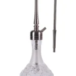 YT Shisha Ice Off Nargile Takımı, gümüş, şeffaf renkli gövde ve cam şişe görünümü