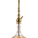 YT Shisha Klasik Puff 1299 Varak Şişeli Nargile Takımı, gold, şeffaf renkli gövde ve cam şişe görünümü