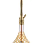 YT Shisha Master Puff Altın Kesme Şişeli Nargile Takımı, gold, şeffaf renkli gövde ve cam şişe görünümü