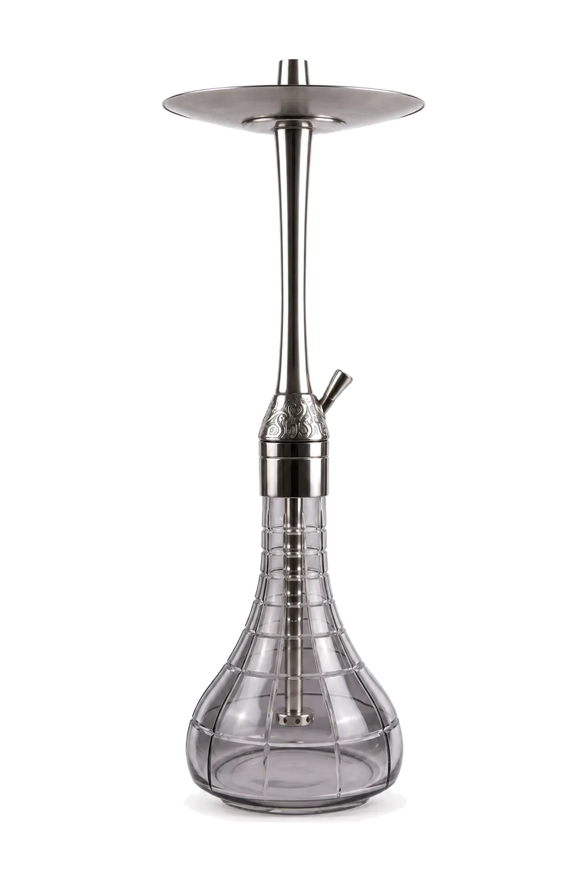 YT Shisha Master Puff Aynalı Şişeli Gümüş, gümüş, gri renkli nargile