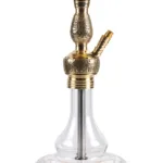 YT Shisha OTTO Small Puff Nargile Takımı, gold, şeffaf renkli gövde ve cam şişe görünümü