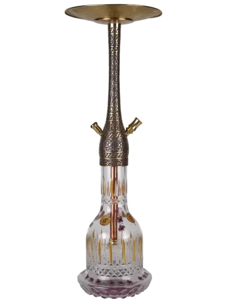 YT Shisha Şehzade Mor, mor, gold, şeffaf renkli nargile