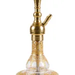 YT Shisha Small Puff Desenli Ufak Manolya Şişeli Nargile Takımı, gold, şeffaf renkli gövde ve cam şişe görünümü