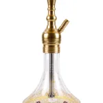 YT Shisha Small Puff Nihavent Şişeli Nargile Takımı, gold, şeffaf renkli gövde ve cam şişe görünümü
