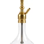 YT Shisha Small Puff Orta Desenli Nargile Takımı, gold, şeffaf renkli gövde ve cam şişe görünümü