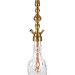 YT Shisha St Vidalı Kahveci Nargile Takımı, gold, şeffaf renkli gövde ve cam şişe görünümü