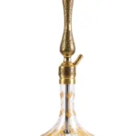 YT Shisha Tulip Puff Varak Şişeli, gold, şeffaf renkli nargile