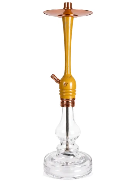 YT Shisha Wood Puff, sarı, bakır, şeffaf renkli nargile