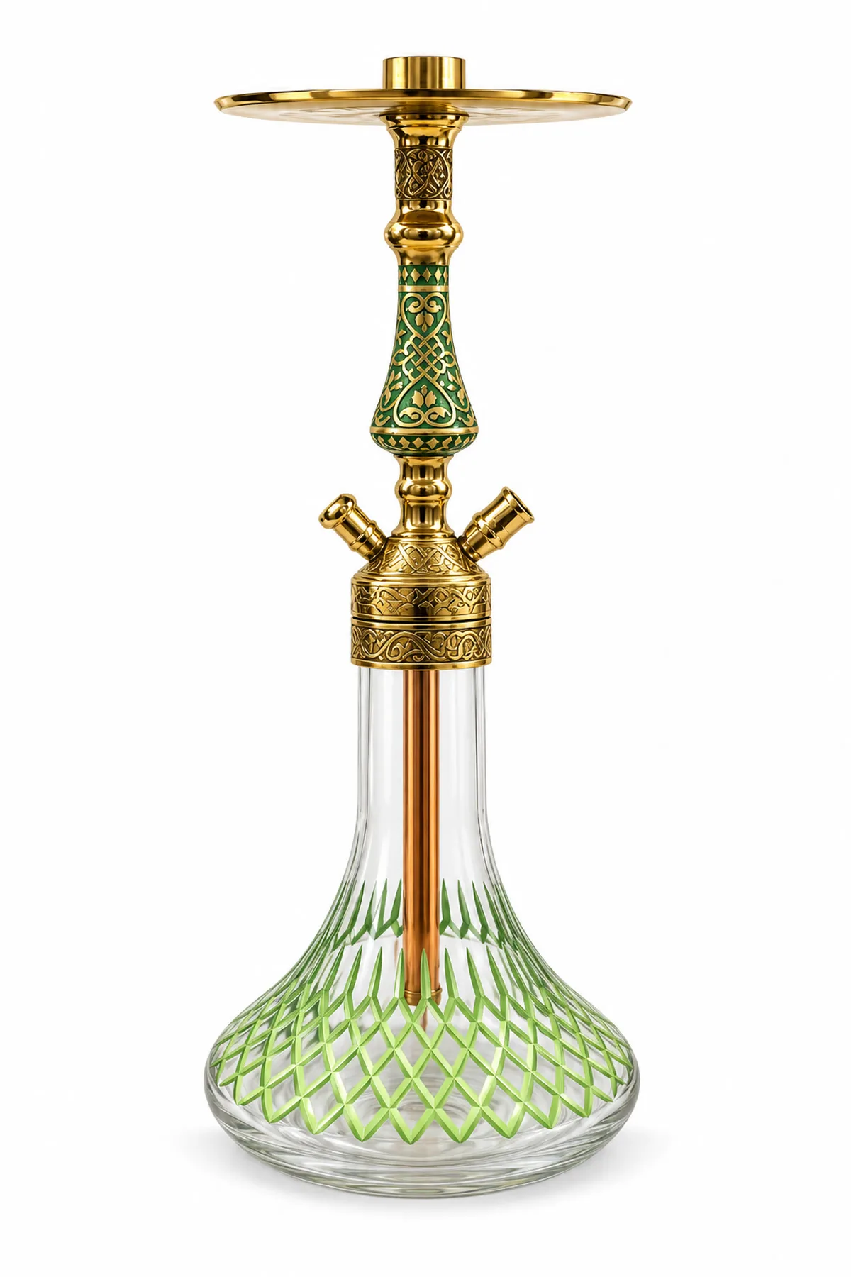 YT Shisha YT Hürrem Kesme Pirinç Nargile Takımı - yeşil