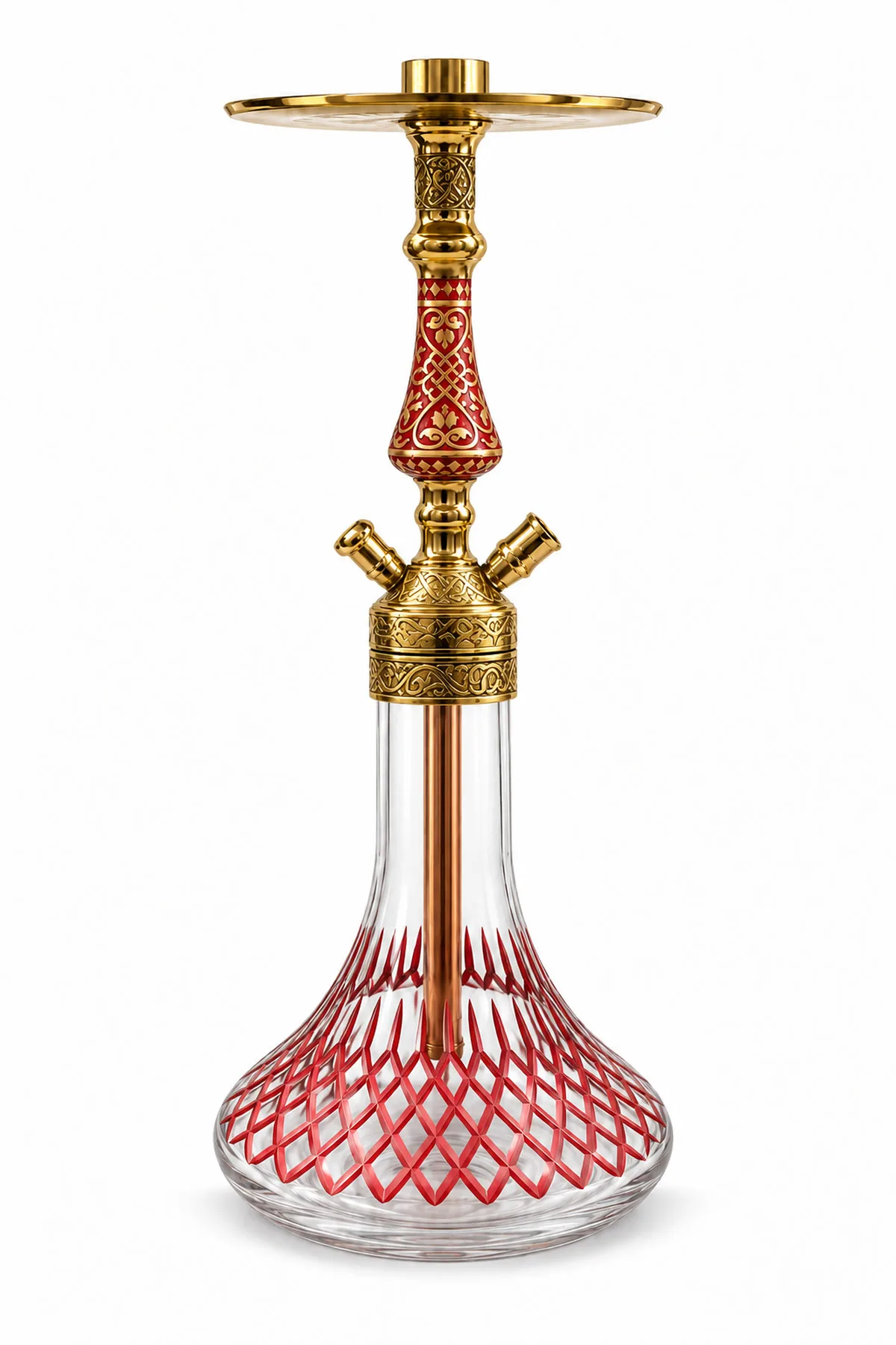 YT Shisha YT Hürrem Kesme Pirinç Nargile Takımı - kırmızı
