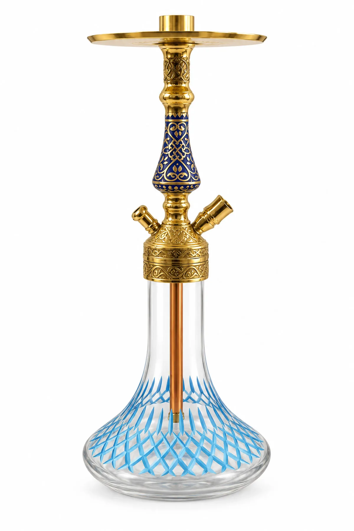 YT Shisha YT Hürrem Kesme Pirinç Nargile Takımı - mavi