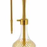 YT Shisha YT Ballı Gold Kesme Steel Hookah Set - gold