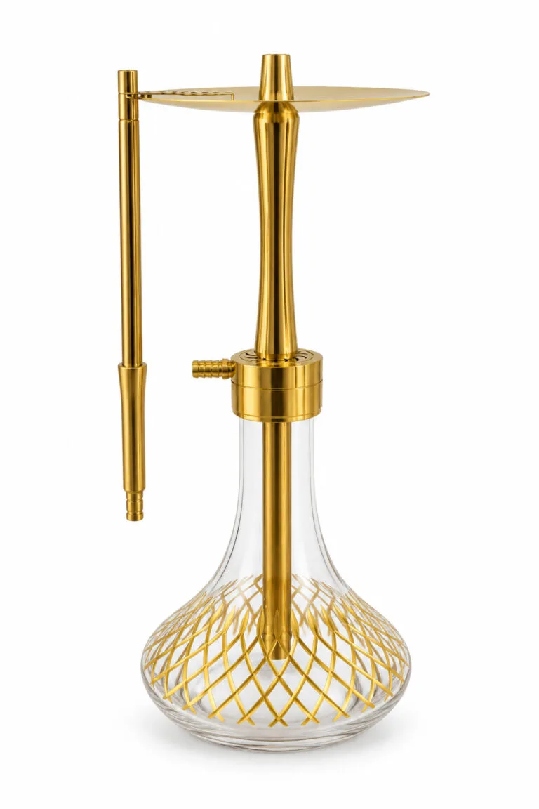 YT Shisha YT Ballı Gold Kesme Çelik Nargile Takımı - gold