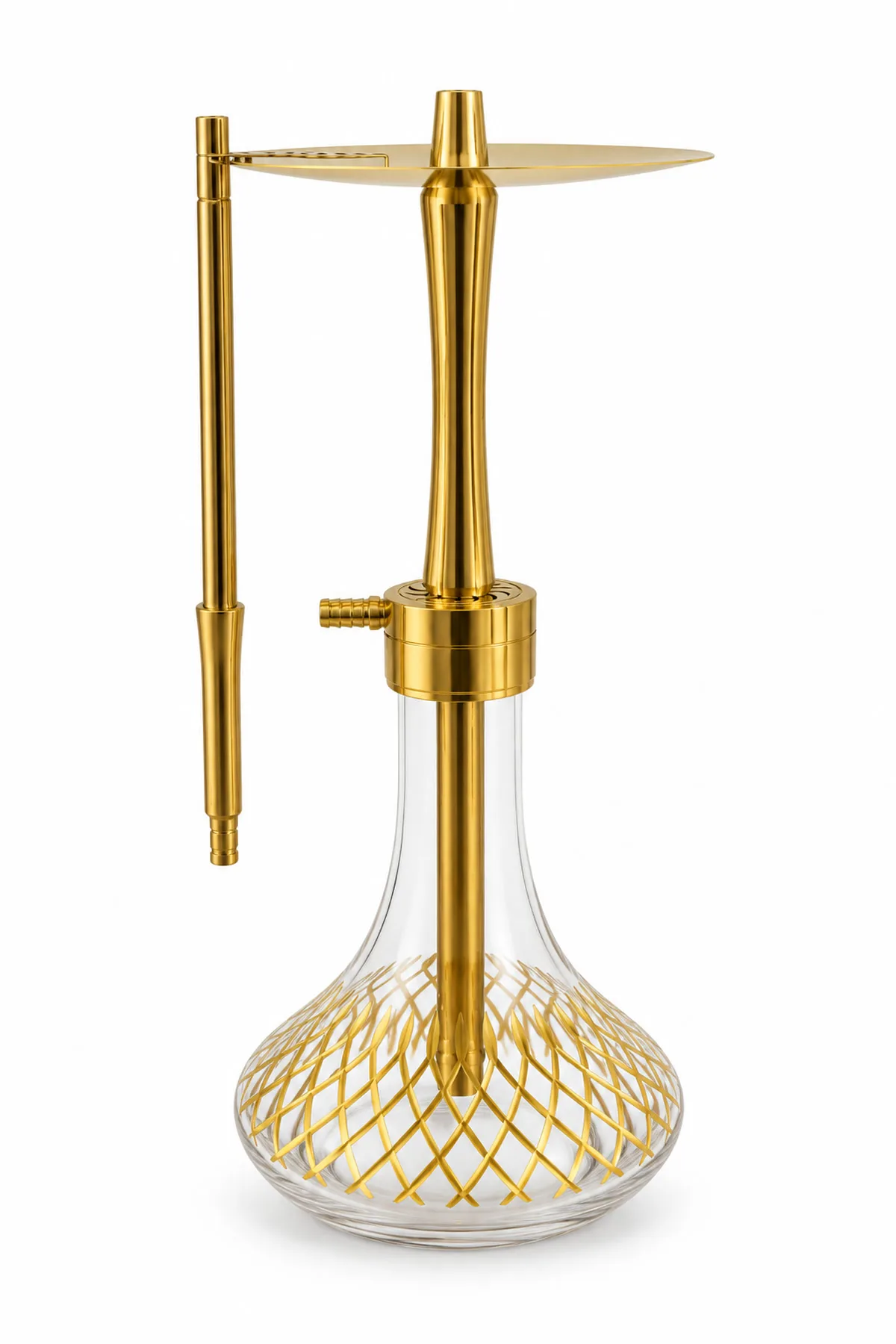 YT Shisha YT Ballı Gold Kesme Çelik Nargile Takımı - gold
