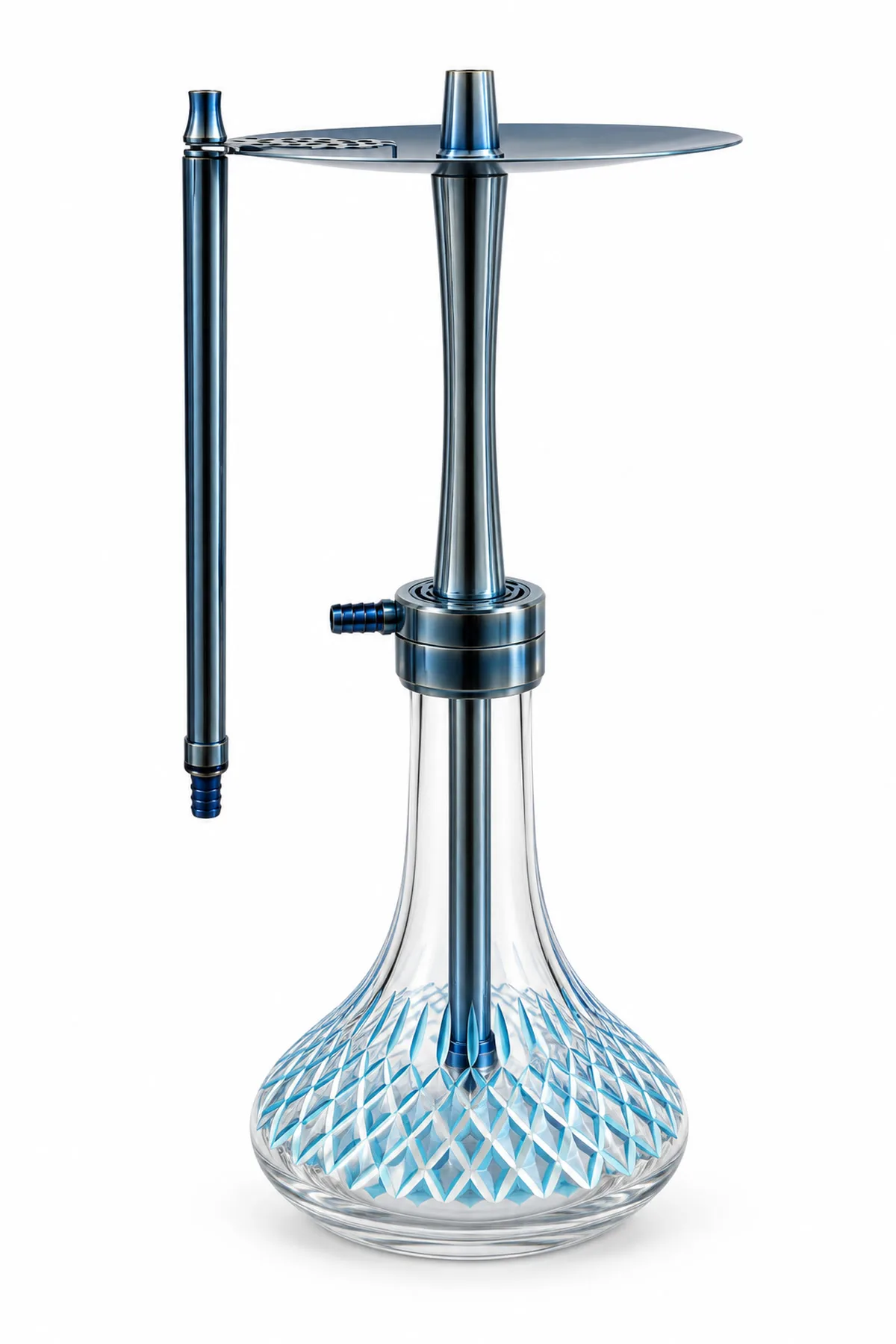 YT Shisha YT Ballı Blue Kesme Çelik Nargile Takımı - mavi