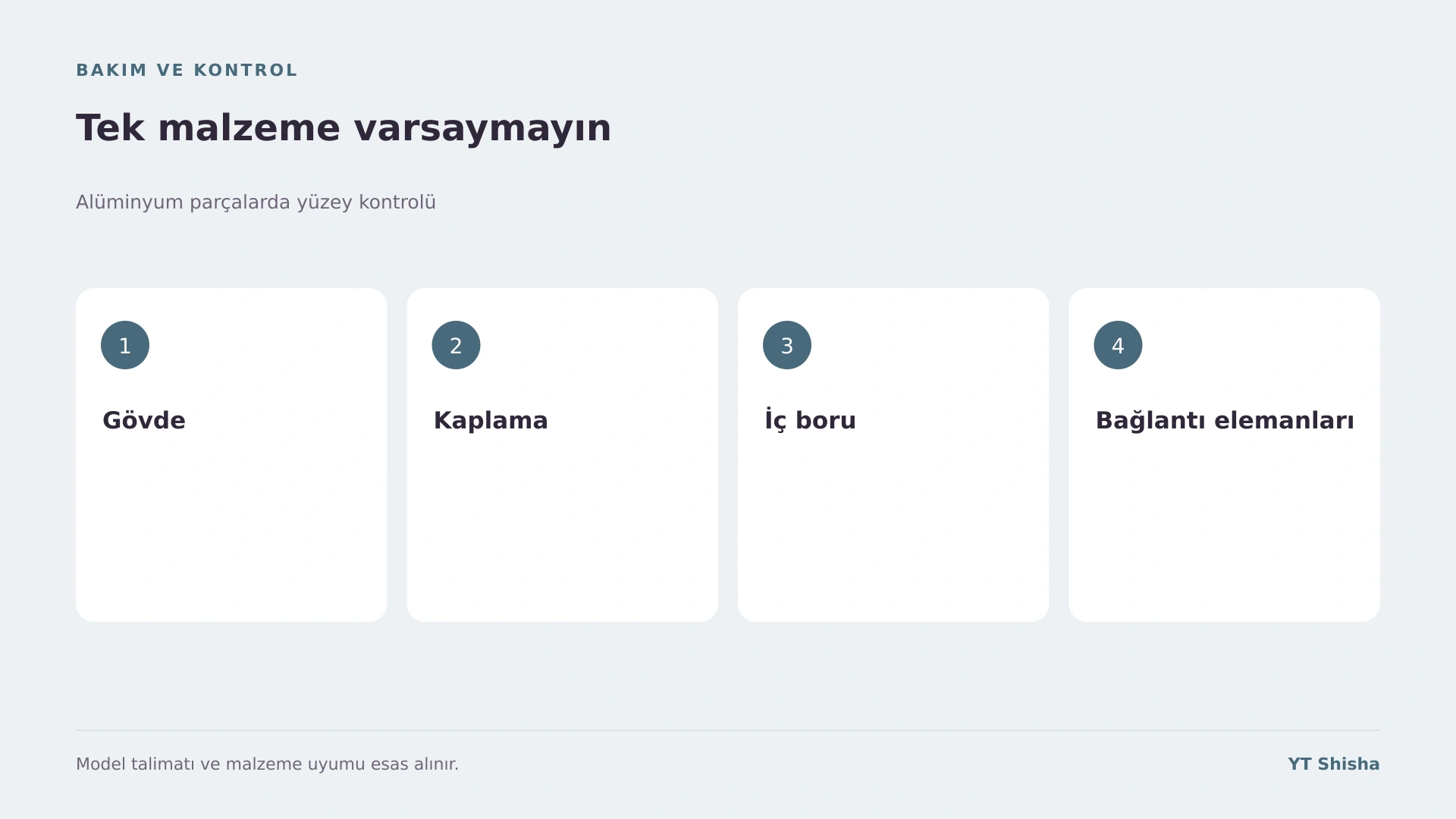 Alüminyum parçalarda yüzey kontrolü — Tek malzeme varsaymayın