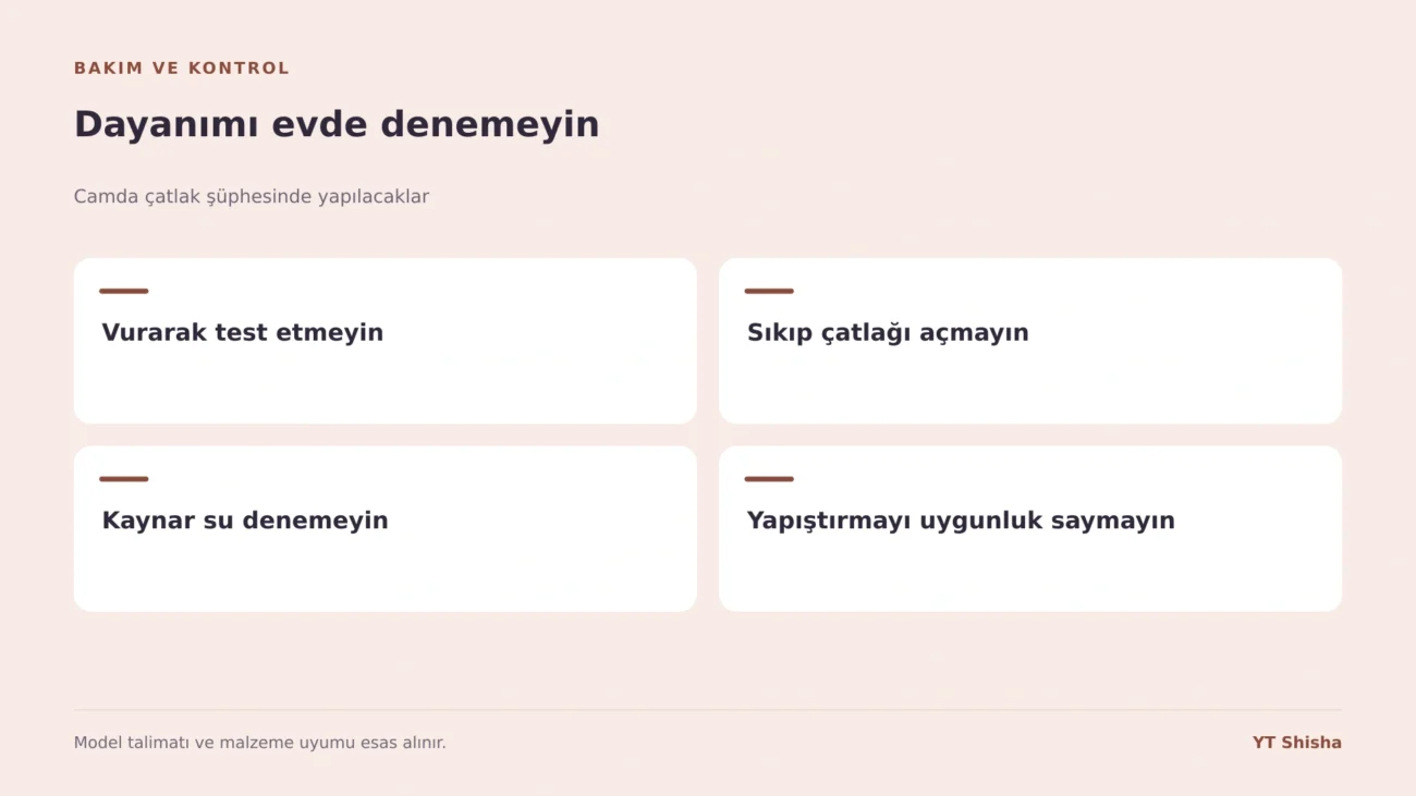 Camda çatlak şüphesinde yapılacaklar — Dayanımı evde denemeyin