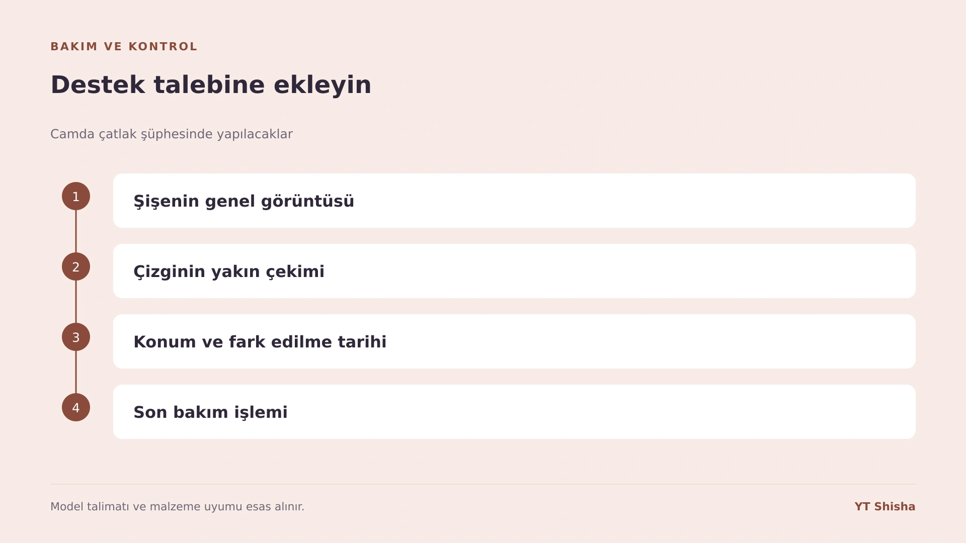 Camda çatlak şüphesinde yapılacaklar — Destek talebine ekleyin