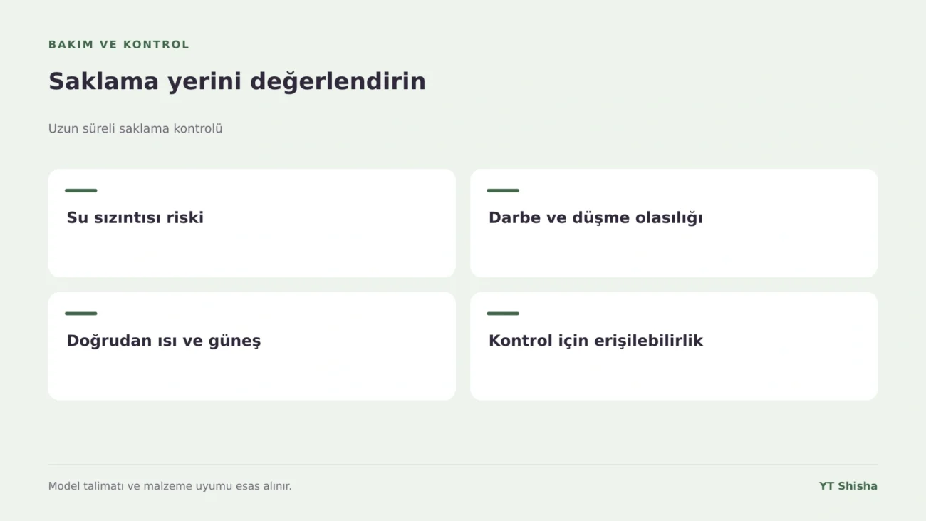 Uzun süreli saklama kontrolü — Saklama yerini değerlendirin