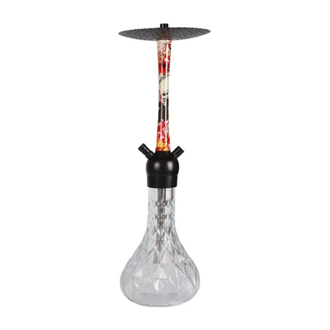 YT Slim Aluminium Hookah Set Red Pattern